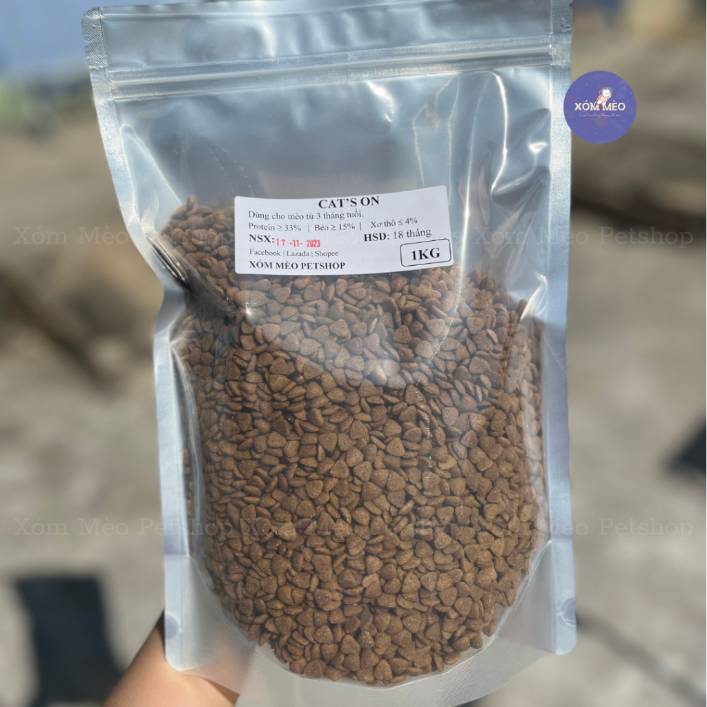 Thức Ăn Hạt Cao Cấp Cho Mèo Cat’s On Hàn Quốc Túi 1Kg- XÓM MÈO PETSHOP