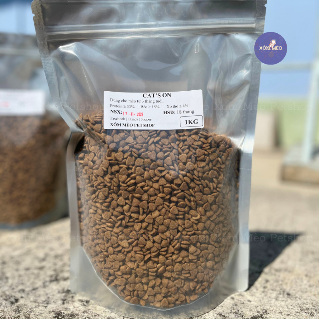 Thức Ăn Hạt Cao Cấp Cho Mèo Cat’s On Hàn Quốc Túi 1Kg- XÓM MÈO PETSHOP