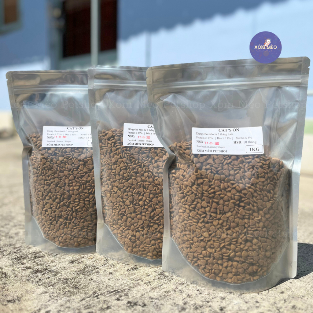 Thức Ăn Hạt Cao Cấp Cho Mèo Cat’s On Hàn Quốc Túi 1Kg- XÓM MÈO PETSHOP