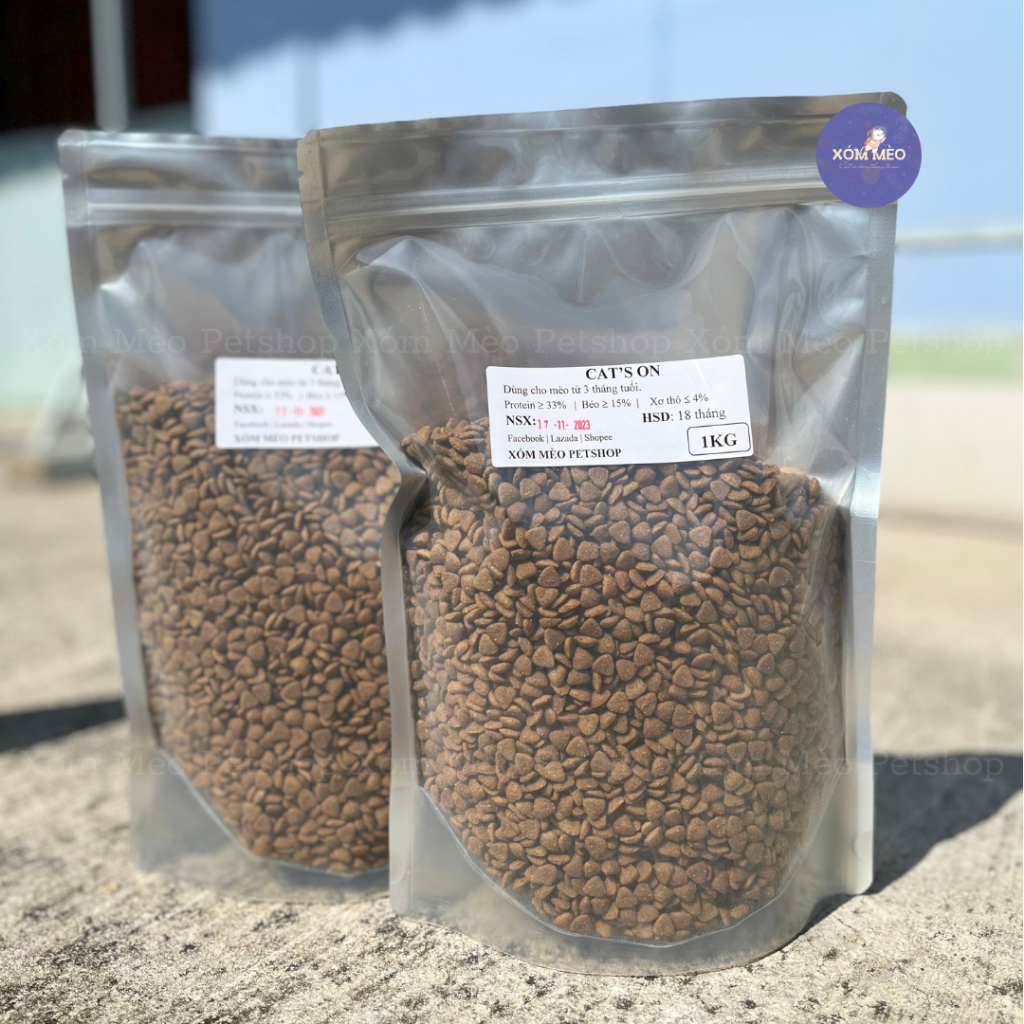 Thức Ăn Hạt Cao Cấp Cho Mèo Cat’s On Hàn Quốc Túi 1Kg- XÓM MÈO PETSHOP