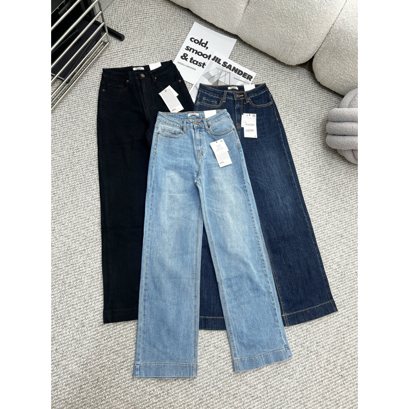 Quần Jeans Suông Culottes Dáng Dài Xuất Chuẩn