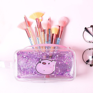 [ Sỉ ] Hộp Bút Trong Suốt Kim tuyến nhiều mẫu dùng đựng bút và dụng cụ make up