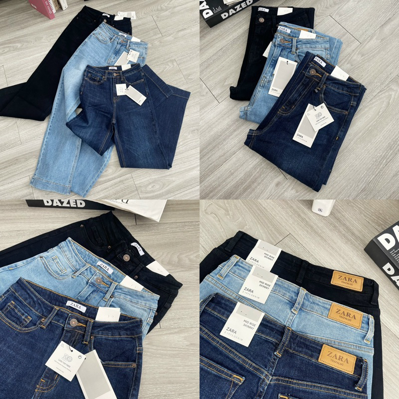 Quần Jeans Suông Culottes Dáng Dài Xuất Chuẩn