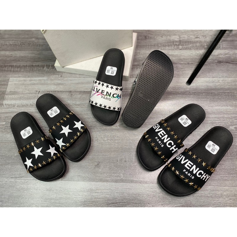 Dép da nam Givenchyy, dép lê quai ngang GVC hàng spf da PU cao cấp [ảnh +video tại monaco shop]