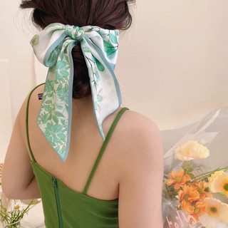 Khăn lụa dây buộc tóc thắt nơ vải lụa đa năng phong cách Hàn Quốc-Hàng Cói