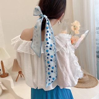 Khăn lụa dây buộc tóc thắt nơ vải lụa đa năng phong cách Hàn Quốc-Hàng Cói