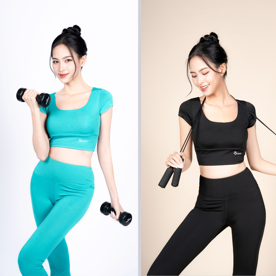 Đồ Tập Yoga tập gym nữ Livan Yowin gồm Áo Bra & Quần Legging Kèm Đệm Ngực