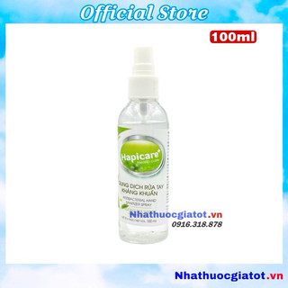 Dung Dịch Rửa Tay Sát Khuẩn HAPICARE Chai 100ml Dạng Xịt