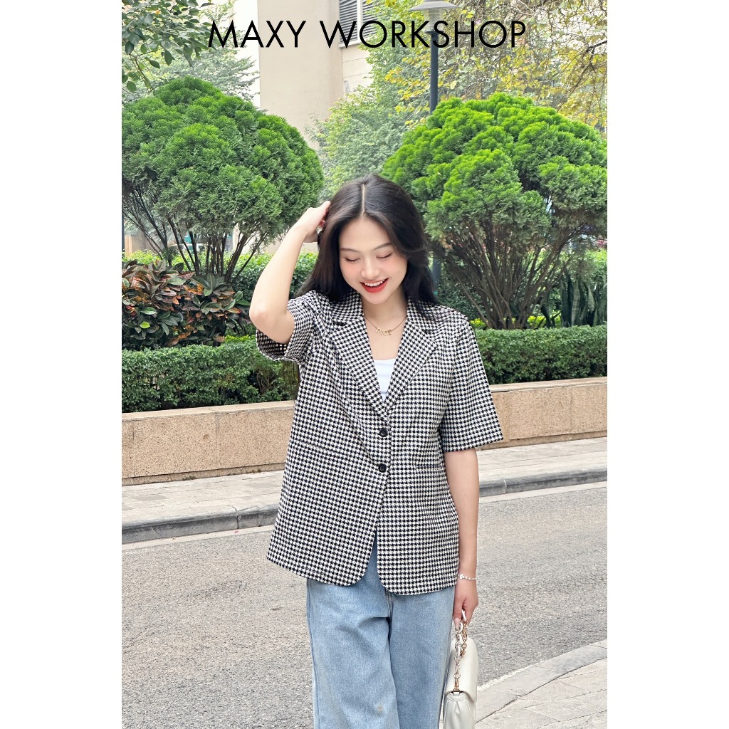 Áo blazer ngắn tay 2 nút Short Button Blazer Maxy Workshop