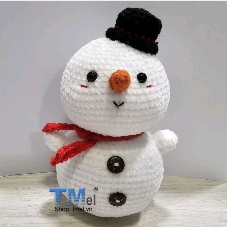 Người tuyết snowman giáng sinh bằng len