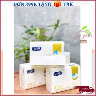Khăn giấy rút Yu Xian mini mềm mại siêu dai 4 lớp cao cấp, bịch 300 tờ không bụi mịn, không rách nát