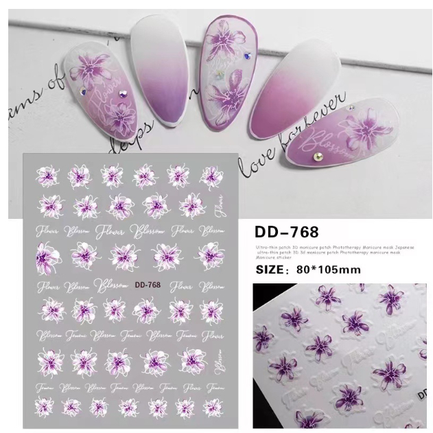 sticker hoa trang trí móng mã mới a