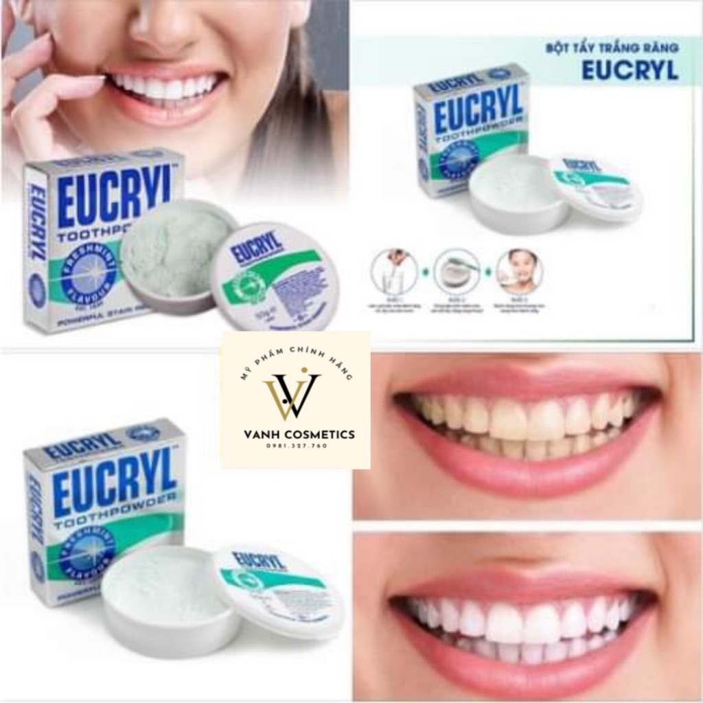 Bột Trắng Răng Eucryl Giúp Răng Trắng Sáng - Mỹ Phẩm Nội Địa Chính Hãng.