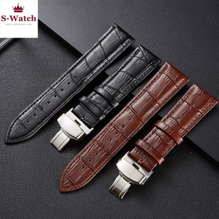 DÂY ĐỒNG HỒ DA BÒ VÂN CÁ SẤU KHÓA B.ƯỚM CAO CẤP