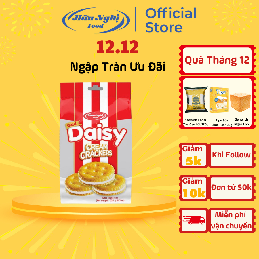 Bánh Gold Daisy Kẹp Kem Sữa 236g