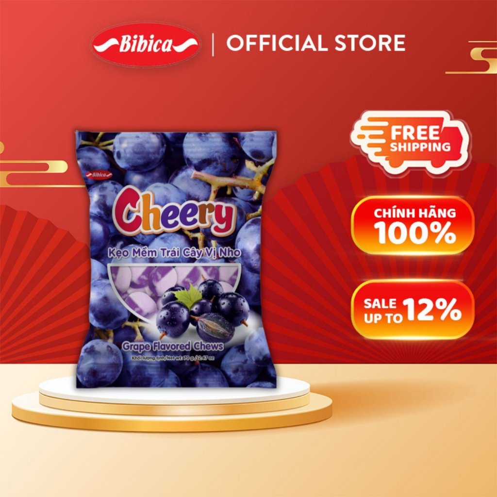 Kẹo Mềm Trái cây Cheery Nho Bibica 140g