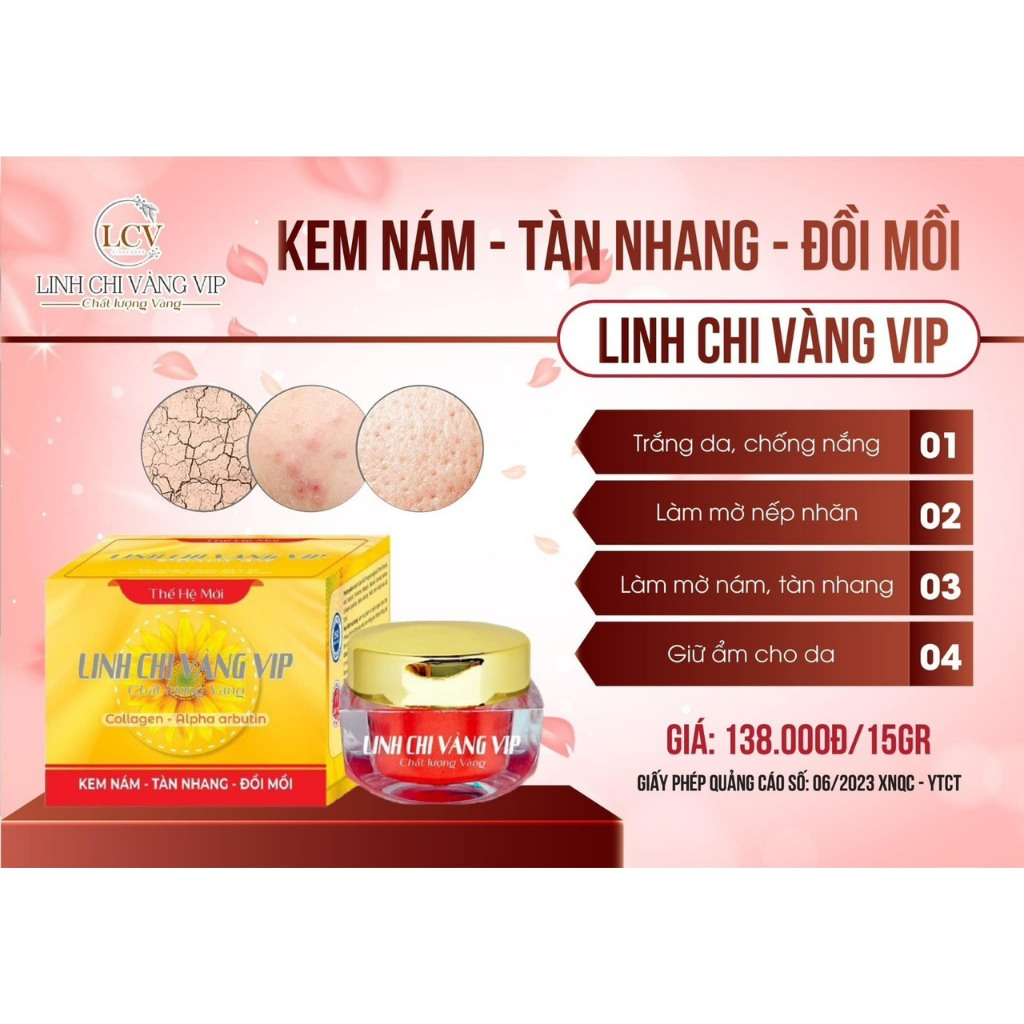 Kem Mờ Nám Tàn Nhang Đồi Mồi Linh Chi Vàng Kem Dưỡng Ngừa Lão Hoá Đều Màu Da CHAMDA 15g VIP-04
