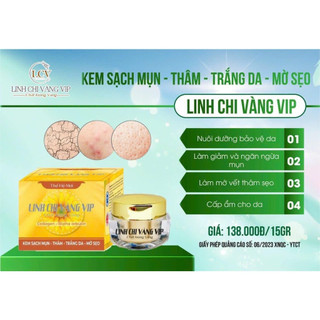 Kem Sạch Mụn Thâm Trắng Da Mờ Sẹo 4 Trong 1 Mờ Thâm Sẹo Sạch Mụn Cho Mọi Loại Da Linh Chi Vàng CHAMDA 15G VIP-06