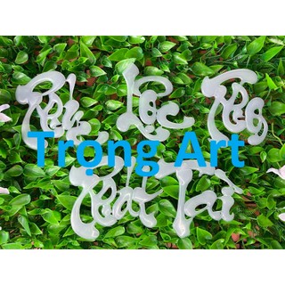 Chữ thư pháp nổi dán dừa + dưa + bưởi 5cm - 8cm - 10cm