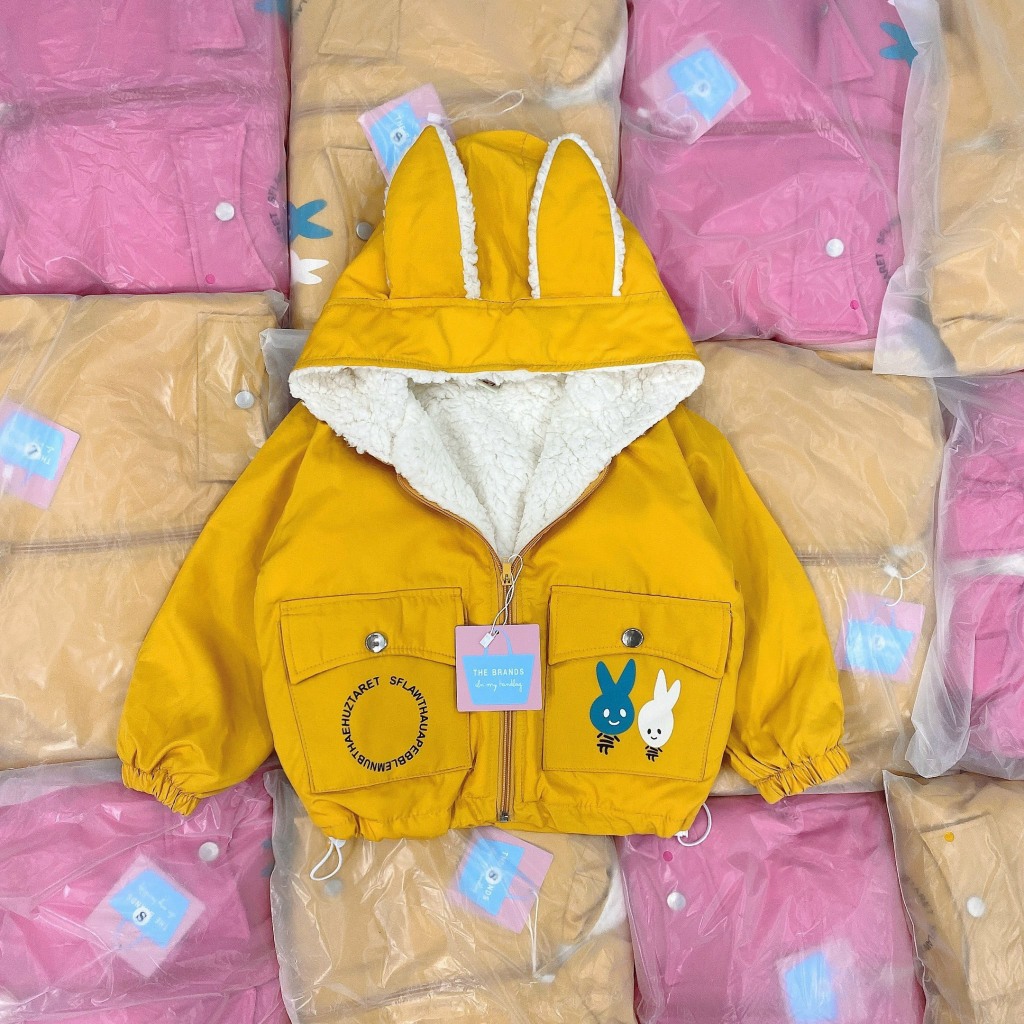 Áo khoác gió cho bé Gái chất liệu vải gió bên trong lót lông hàng QC- Áo khoác bé gái Shop Sam Ú từ 10-25 Kg AKG2