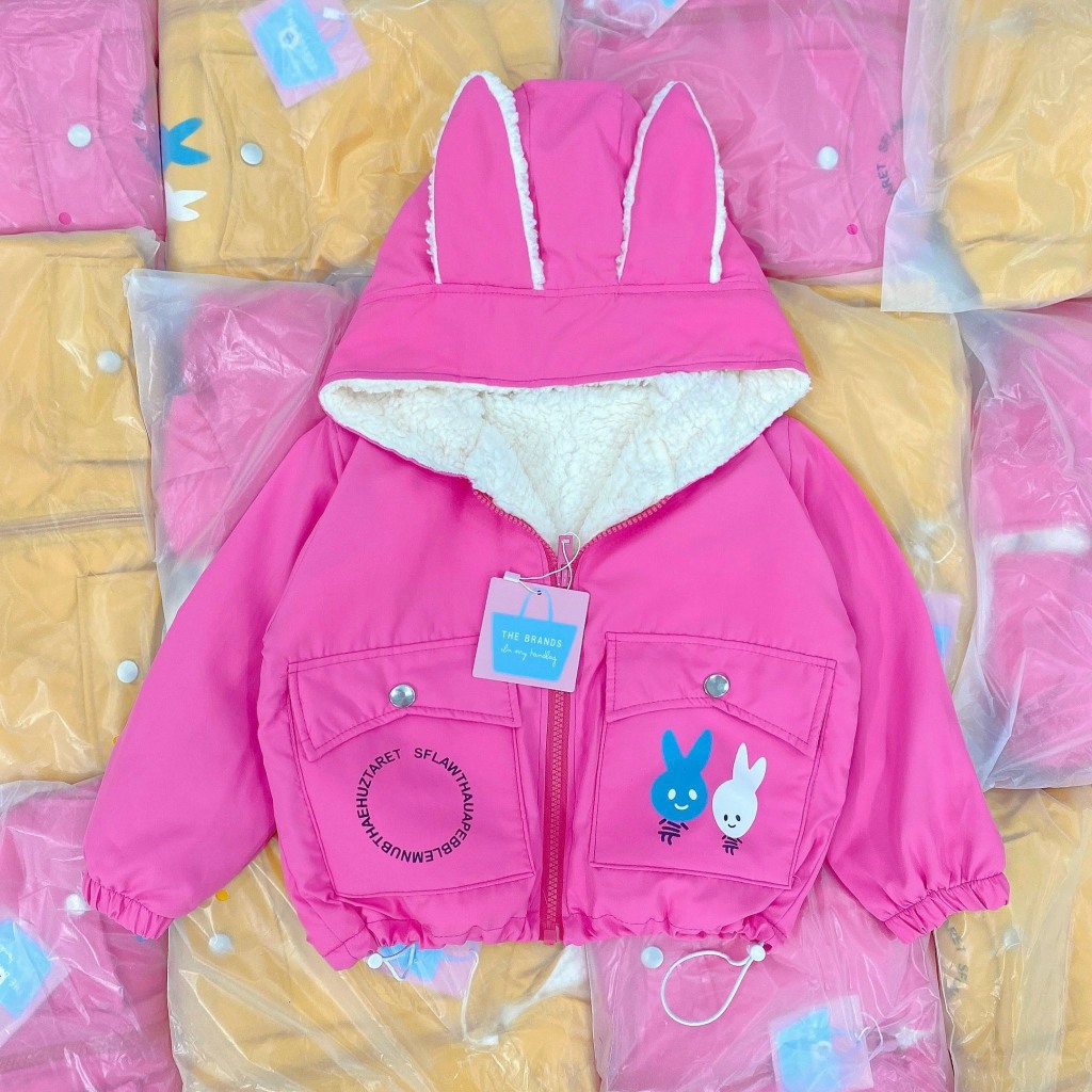 Áo khoác gió cho bé Gái chất liệu vải gió bên trong lót lông hàng QC- Áo khoác bé gái Shop Sam Ú từ 10-25 Kg AKG2