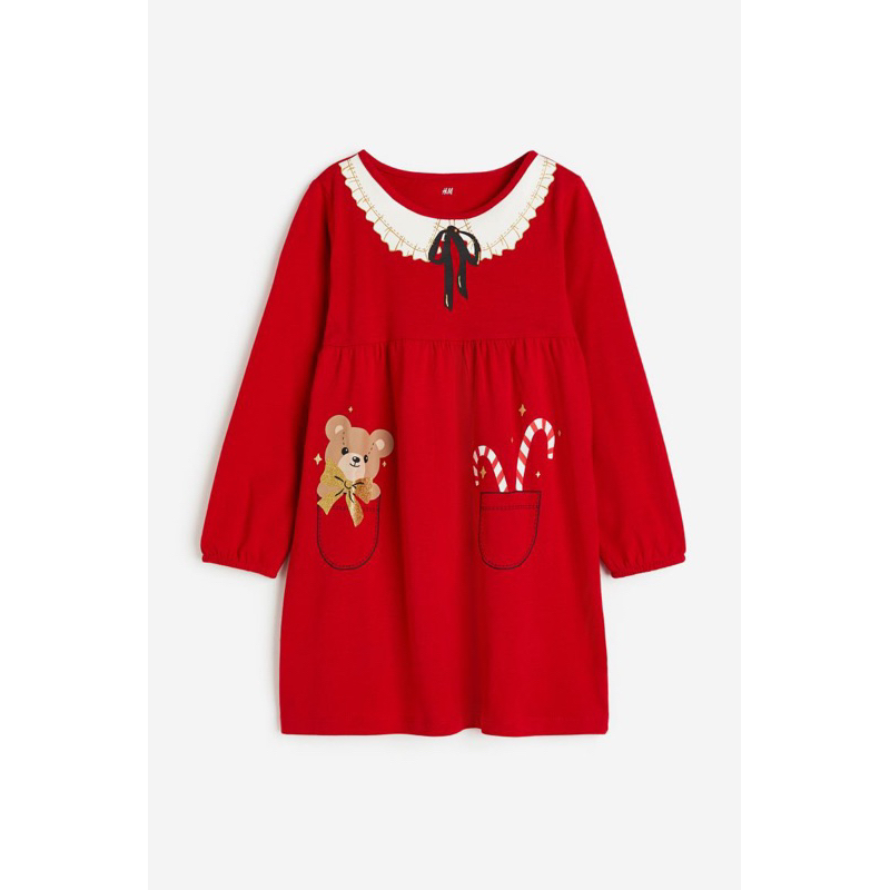 Váy đỏ cổ tròn noel cho bé gái săn sale us sz 6-8y