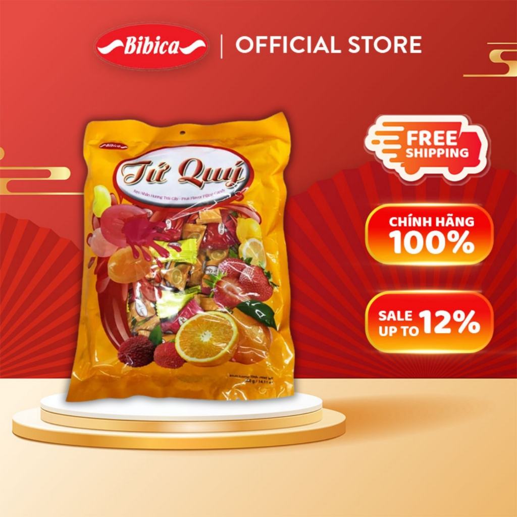 Kẹo Trái Cây Nhân Tứ Quý Bibica 400g