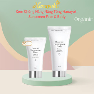 Kem Chống Nắng Hanayuki Face & Body Nâng Tông Dưỡng Trắng SPF 50+/PA++++ ( Hanayuki Chính Hãng )