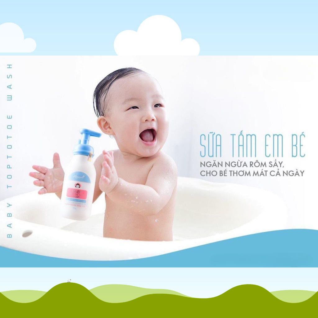 Sữa Tắm Gội Toàn Thân Cho Bé Hanayuki Baby Top To Toe Wash Trắng Da Dưỡng Ẩm Ngăn Ngừa Rôm Sảy 150G Hanayuki Chính Hãng
