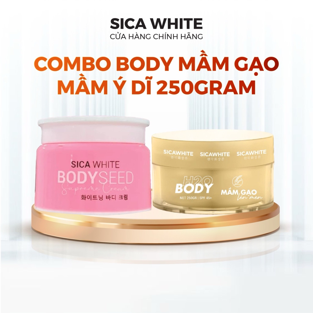 Combo Kem Sica White Body Mầm 250G Và Mầm Ý Dĩ 200G - SICA WHITE