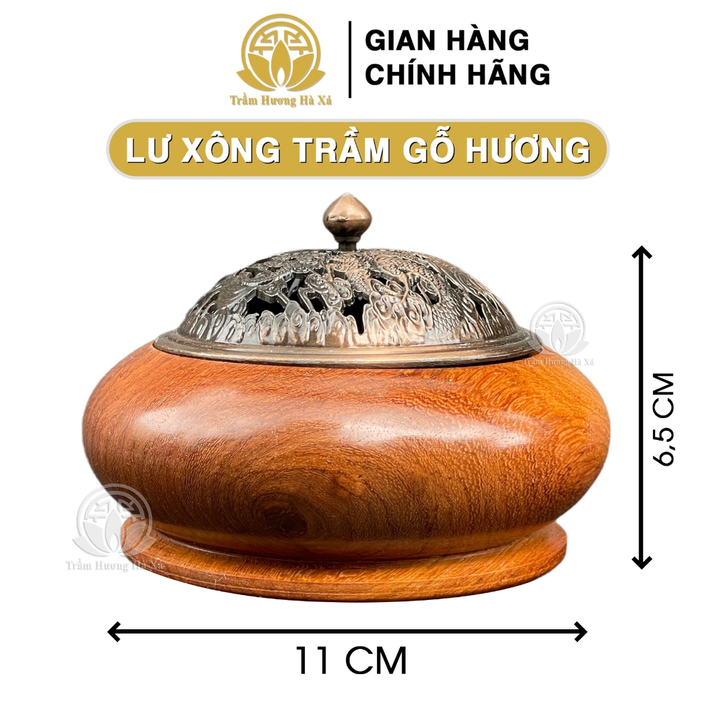 Lư xông trầm gỗ hương nguyên khối cao cấp HÀ XÁ