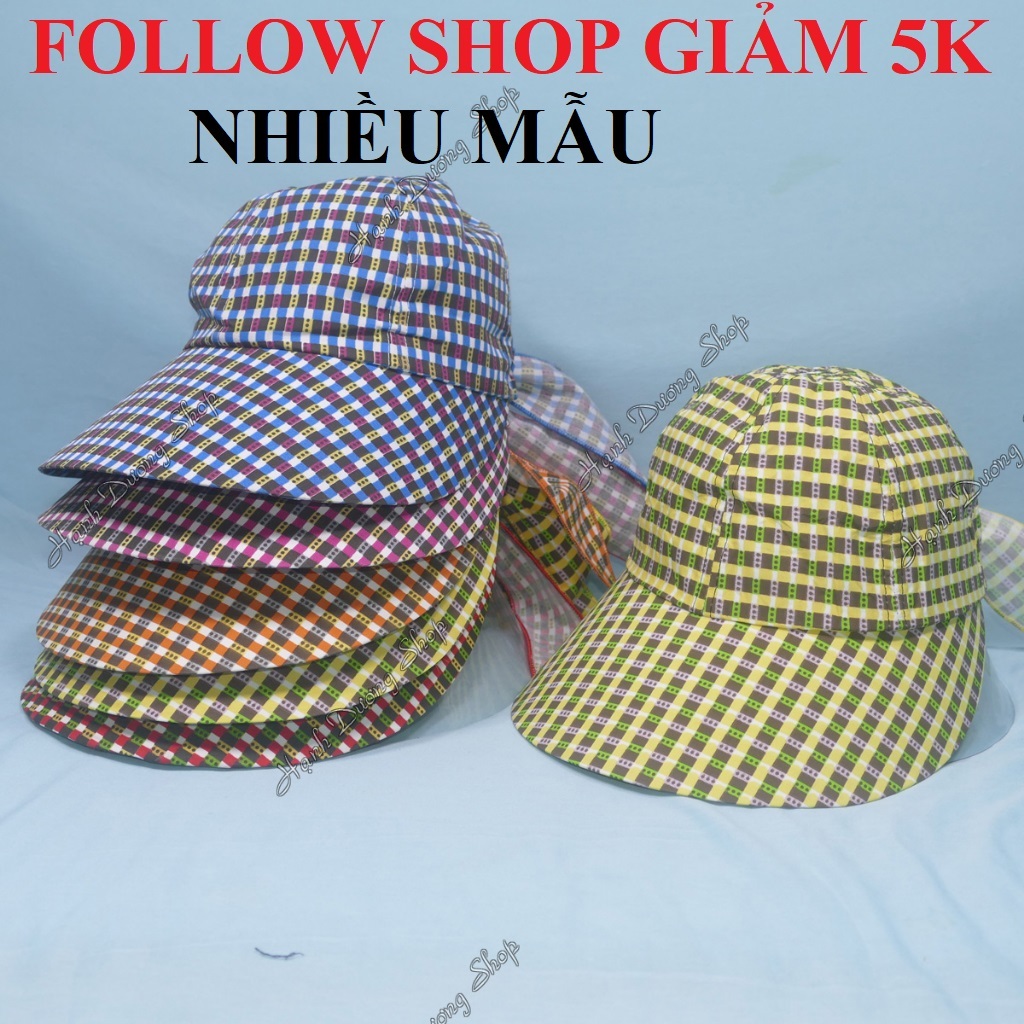 Nón chống nắng mũ vành rộng chống nắng có đuôi thun tăng giảm size đầu phù hợp cho nữ