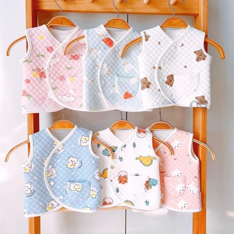 Aó gile trần bông xốp nỉ mềm cho bé sơ sinh