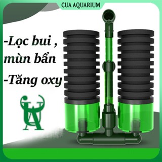  Lọc bio vi sinh QS-200A  QS-100A cho bể cá tép - Lọc sủi AIRLIFT hồ thủy sinh Qanvee 