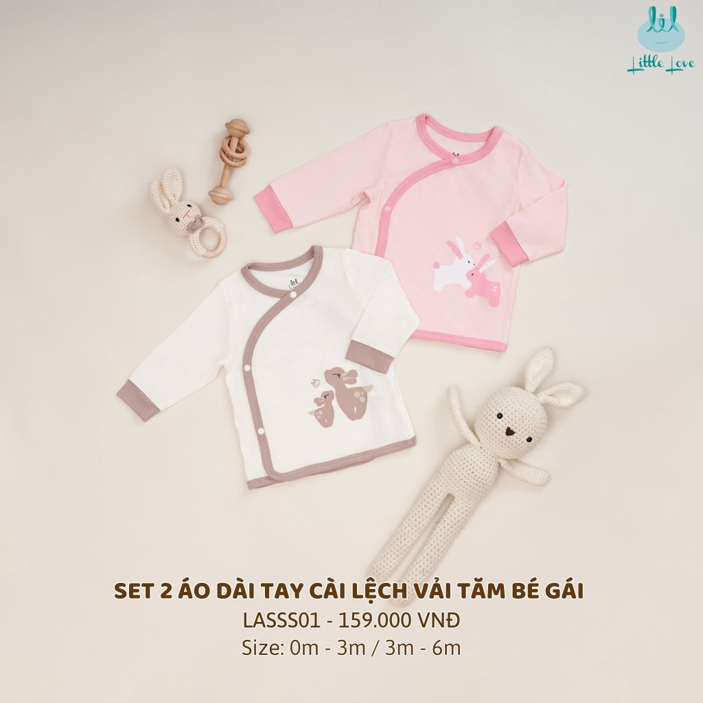 Combo 2 áo dài tay chất modal thun tăm siêu mềm mịn cho trẻ sơ sinh bé trai và bé gái LiL Little Love (LASSS01)