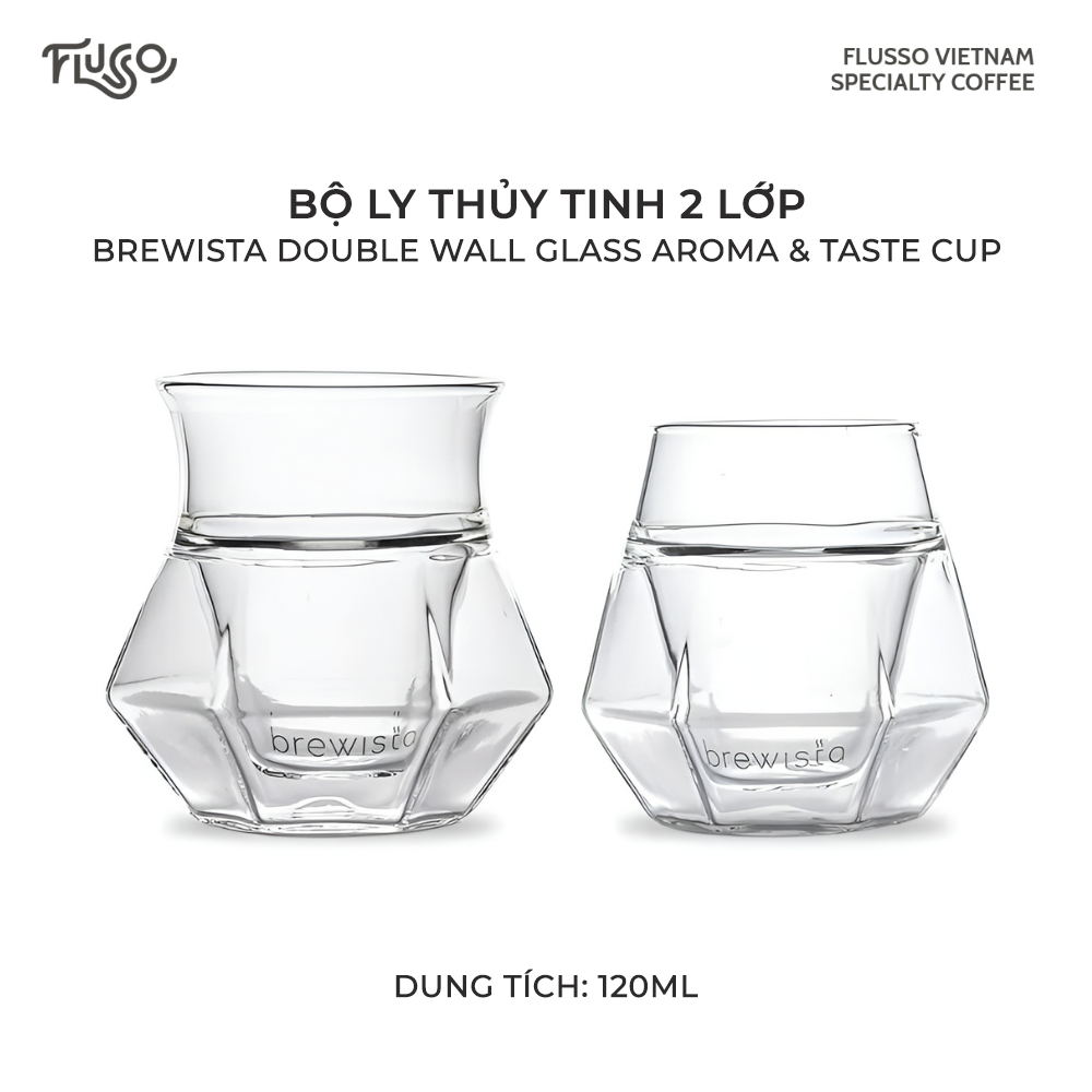 Bộ ly thủy tinh 2 lớp Brewista Double Wall Glass Aroma & Taste cup
