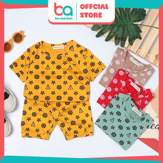 Bộ Cộc Tay Cho Bé Trai Bé Gái Minky Mom Chất Thun Lạnh  Thấm Hút Mồ Hôi Họa Tiết LV, Bộ Mặc Nhà Cho Bé - TNLV1