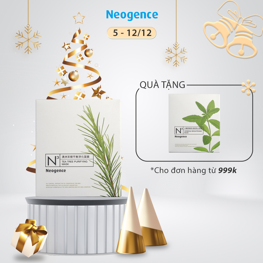 Hộp 8 miếng mặt nạ Neogence N3 tinh chất tràm trà thanh lọc da