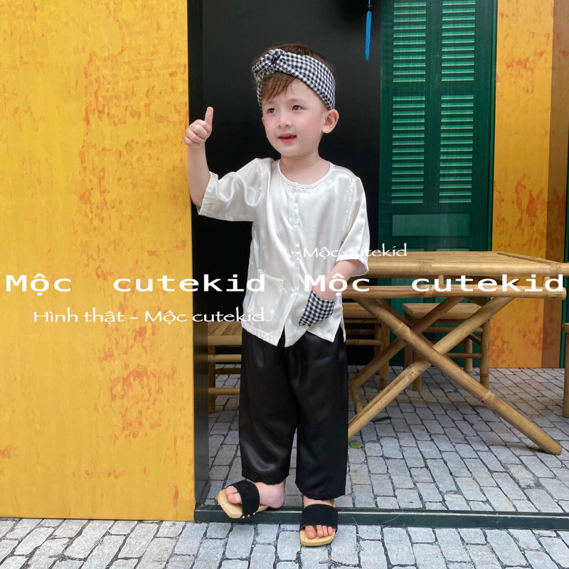 Khăn rằn caro cho bé  phụ kiện đi kèm đồ bà ba siêu cưng cho bé