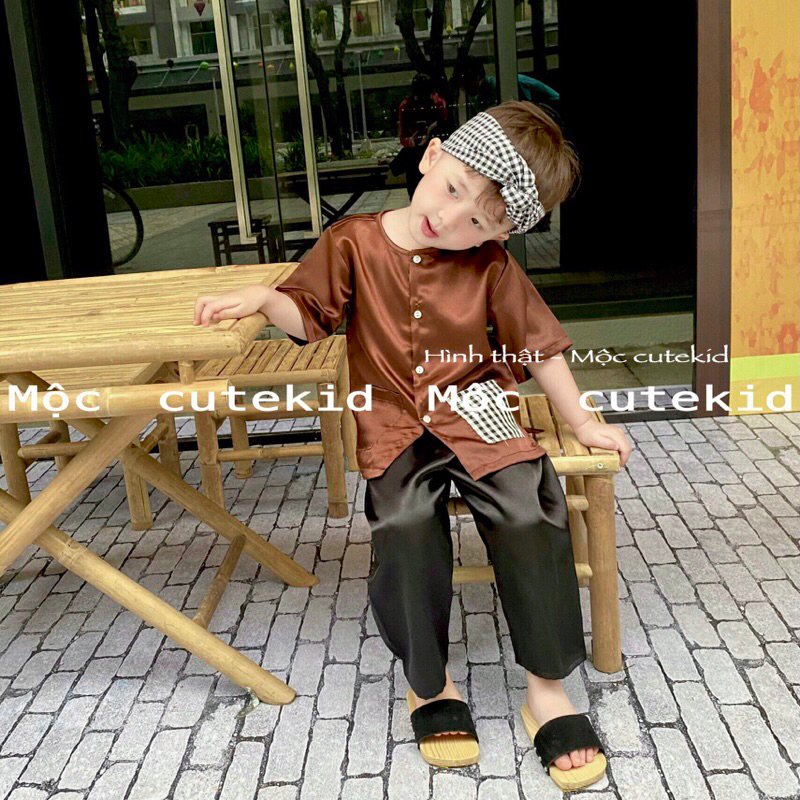 Khăn rằn caro cho bé  phụ kiện đi kèm đồ bà ba siêu cưng cho bé