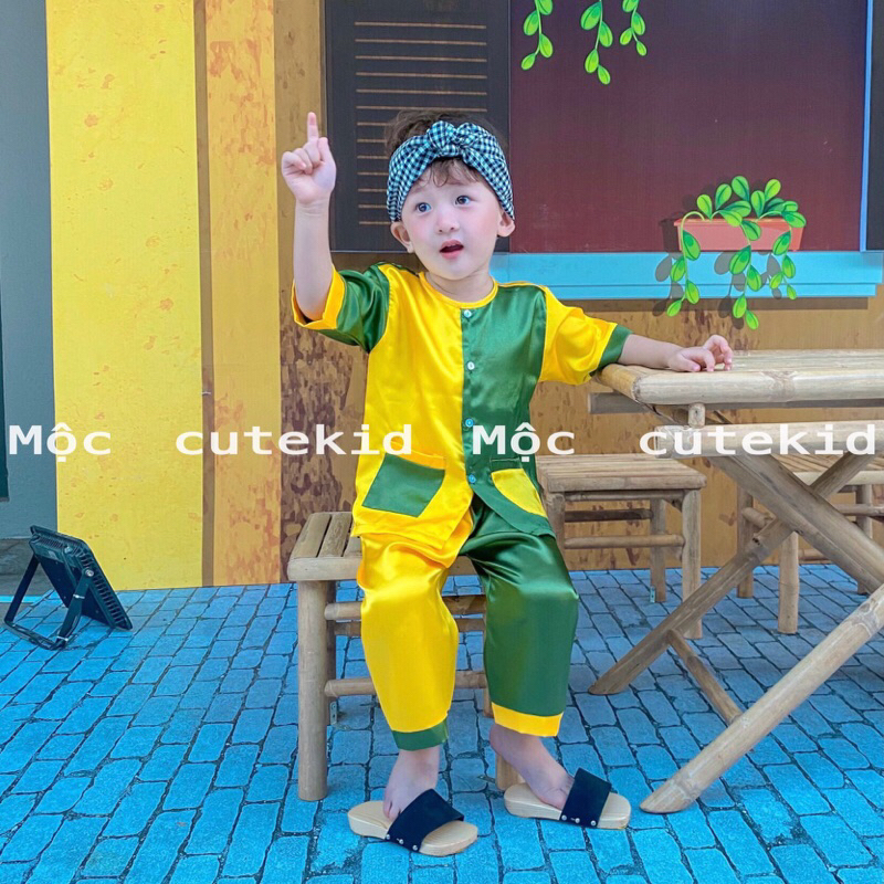 Khăn rằn caro cho bé  phụ kiện đi kèm đồ bà ba siêu cưng cho bé