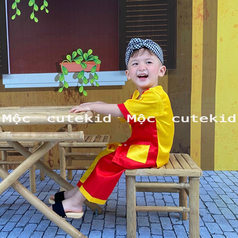 Khăn rằn caro cho bé  phụ kiện đi kèm đồ bà ba siêu cưng cho bé