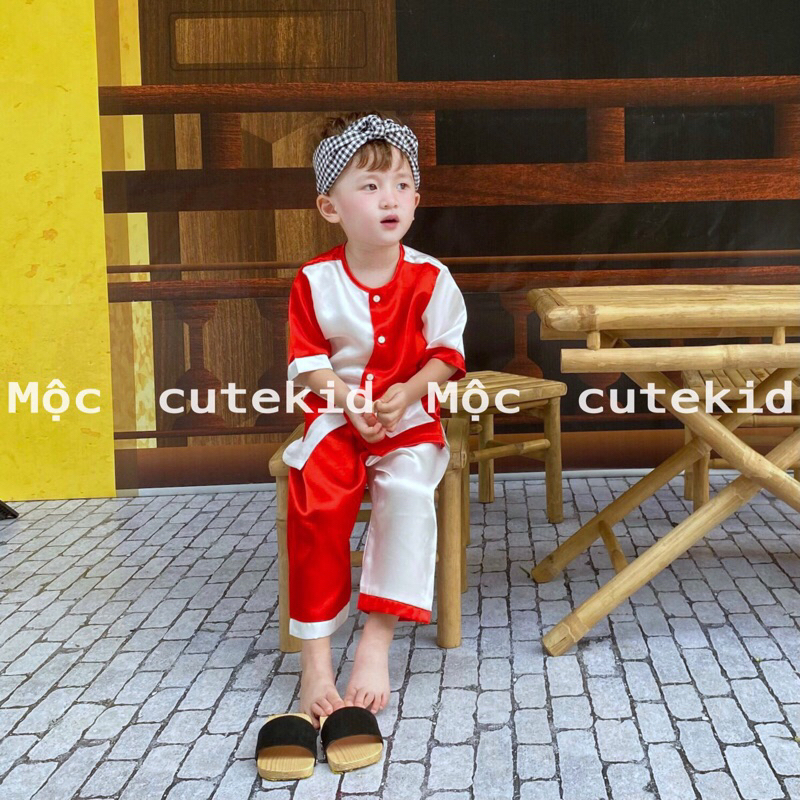 Khăn rằn caro cho bé  phụ kiện đi kèm đồ bà ba siêu cưng cho bé