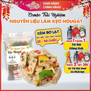 Set làm kẹo Nougat ⚡30-40 chiếc - Tặng Bơ Lạt⚡ Nguyên liệu làm kẹo Nougat, kẹo Hạnh Phúc cao cấp