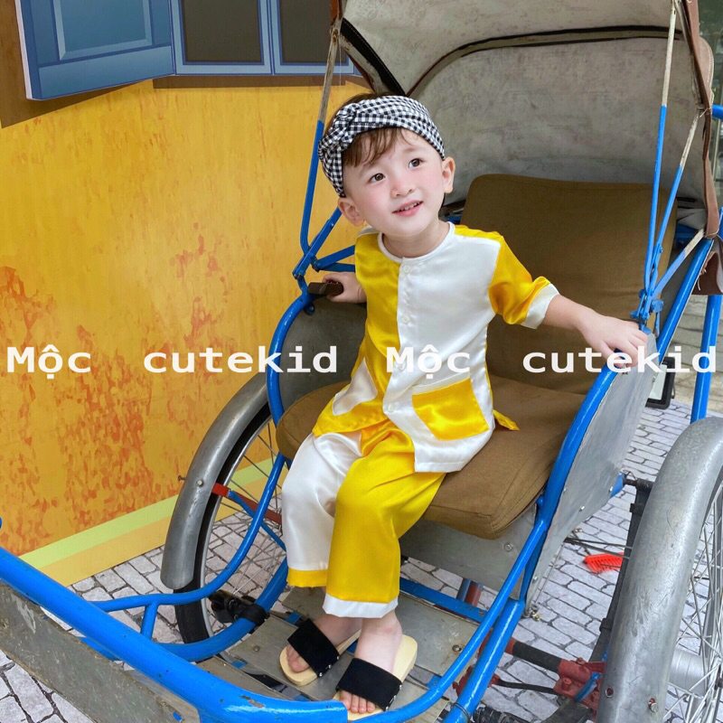 Khăn rằn caro cho bé  phụ kiện đi kèm đồ bà ba siêu cưng cho bé