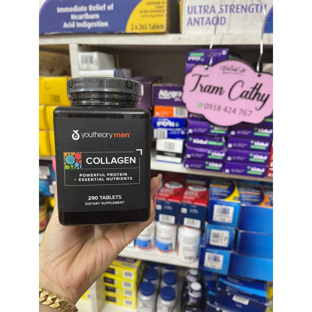 Date 2026- Viên uống collagen men,colagen Cho Nam Giới 390 viên-collagen youtheory men type 1 2 3