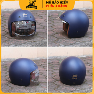 Mũ bảo hiểm royal M139 màu Xanh Than,nón bảo hiểm 3/4 kính âm royal hàng chính hãng, bảo hành 12 tháng.