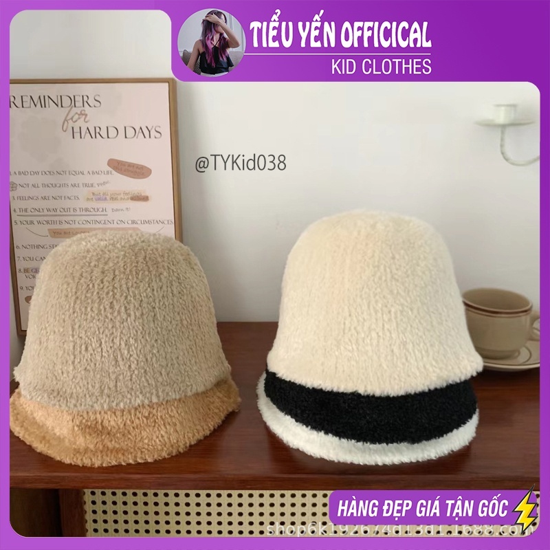 Mũ len cho bé, Mũ len lông bé gái 3 màu mix đồ xinh, đội siêu ấm M038 | Tiểu Yến KID