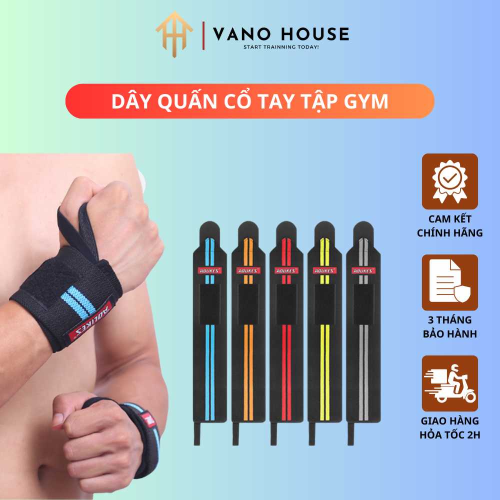 Dây Quấn Cổ Tay Tập Gym, Cuốn Bảo Vệ Cổ Tay Tập Gym Thể Hình Tập Tạ Aolikes AL1538