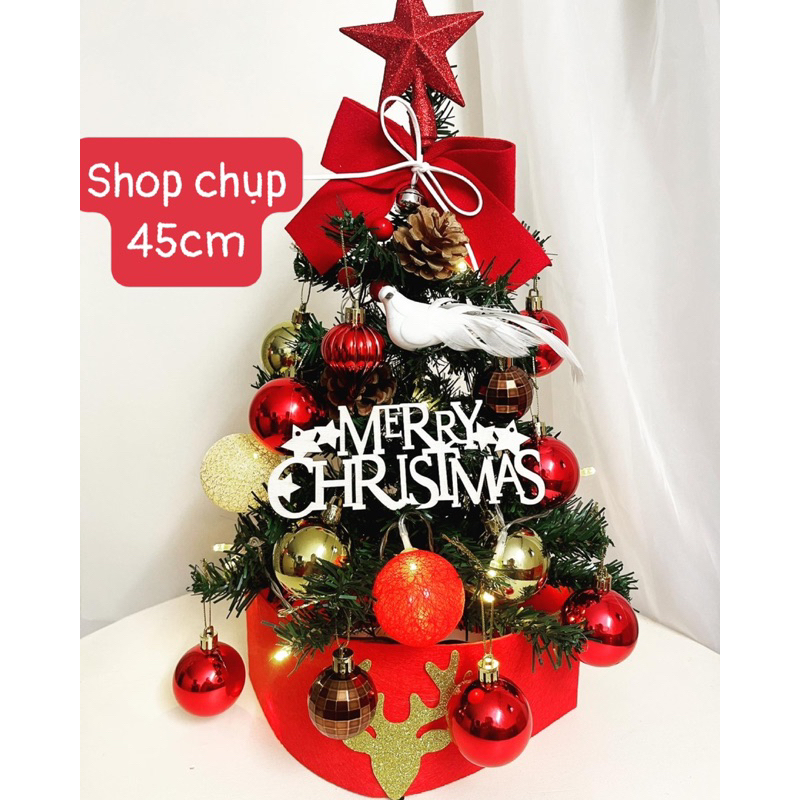 Set Cây Thông Noel Kèm Phụ Kiện Để Bàn Trang Trí Noel 45cm Sang Trọng